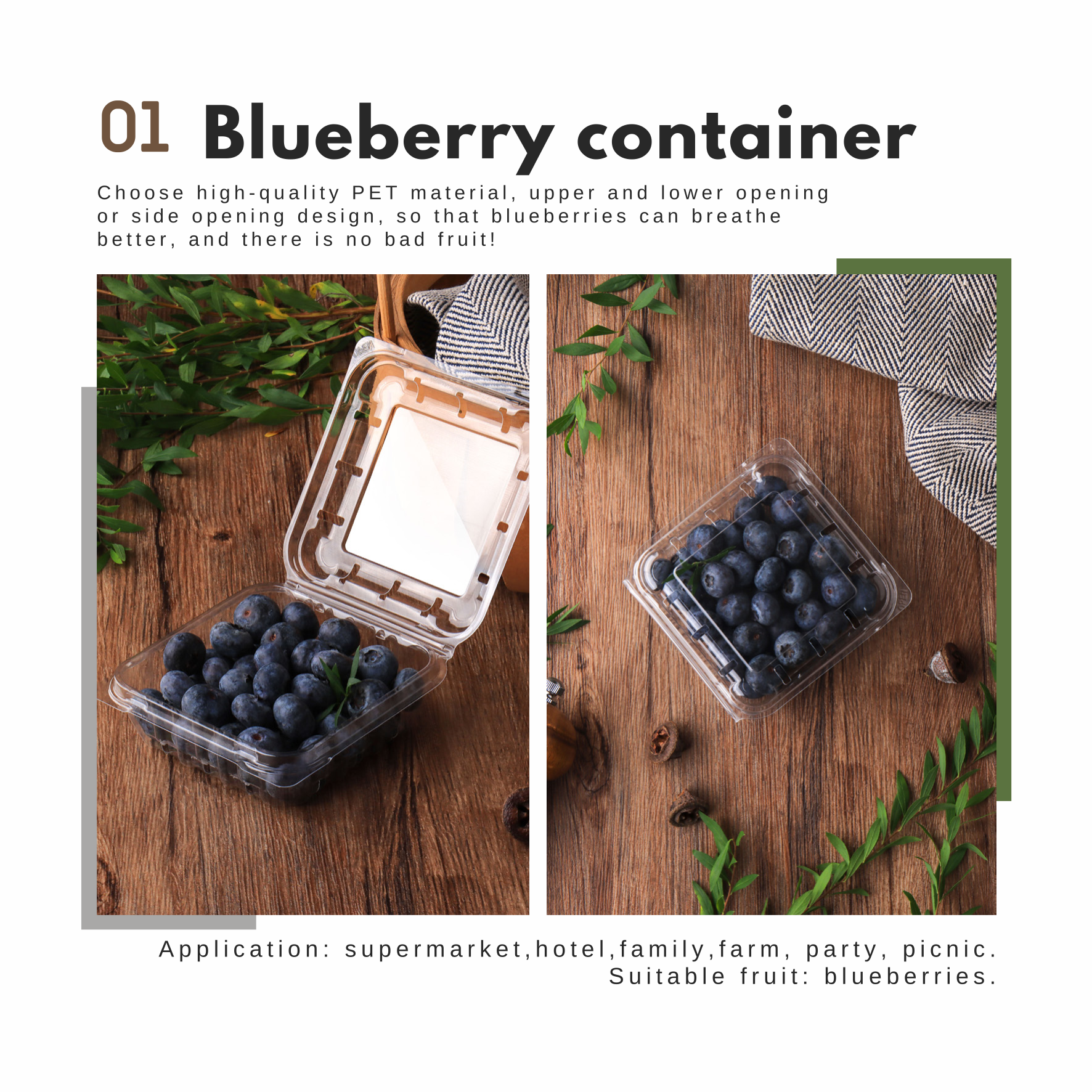 Plastic punnets for fresh produce packaging